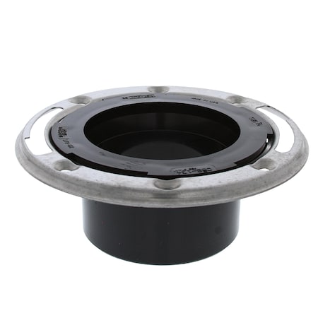 Jones Stephens 3in. x 4in. ABS Closet Flange with Stainless Steel Ring less Knockout C58134